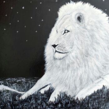 Painting titled "Lion" by Kristina Janekova, Original Artwork, Acrylic