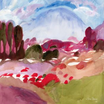 Painting titled "Picture Valley III" by Janel Bragg, Original Artwork, Watercolor