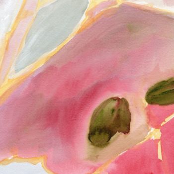Painting titled "Rose Hips by Issac'…" by Janel Bragg, Original Artwork, Watercolor