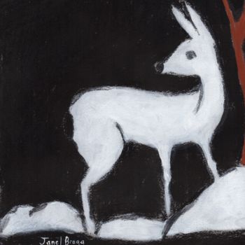 「Deer from Washingto…」というタイトルの絵画 Janel Braggによって, オリジナルのアートワーク