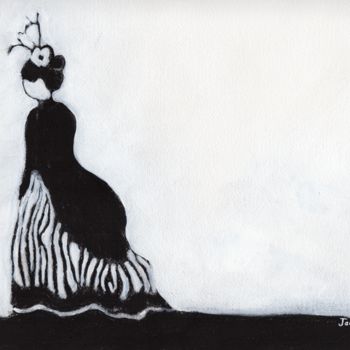 Painting titled "Woman at Victorian…" by Janel Bragg, Original Artwork