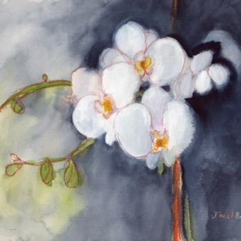 Painting titled "Orchid from Easter" by Janel Bragg, Original Artwork, Watercolor