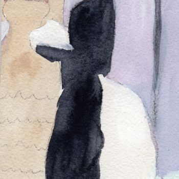 Painting titled "Girl in Costume" by Janel Bragg, Original Artwork, Watercolor