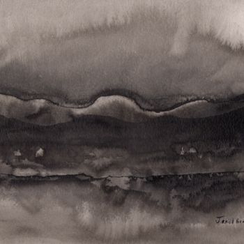 Pittura intitolato "Skagit Valley Noctu…" da Janel Bragg, Opera d'arte originale, Inchiostro