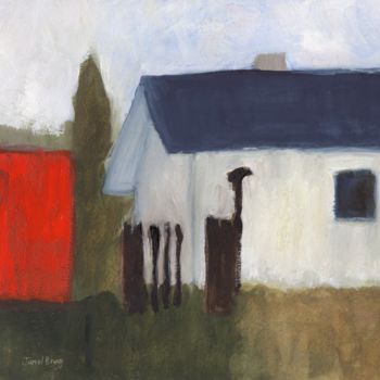 Картина под названием "Shed on 7th Street" - Janel Bragg, Подлинное произведение искусства, Акварель