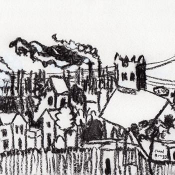 Рисунок под названием "Anacortes Refinery…" - Janel Bragg, Подлинное произведение искусства, Древесный уголь