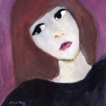 Painting titled "Self Portrait on An…" by Janel Bragg, Original Artwork, Watercolor