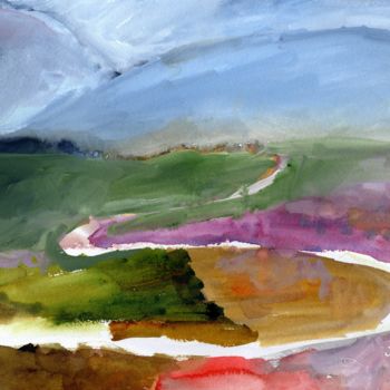 Картина под названием "Memory of Driving O…" - Janel Bragg, Подлинное произведение искусства, Акварель