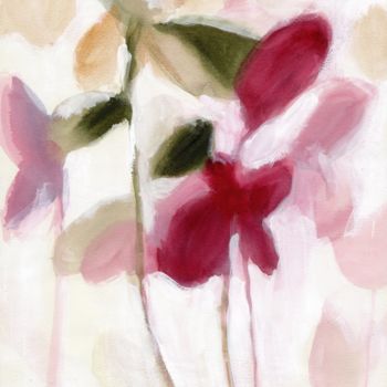 Pintura titulada "Abstract Botanical…" por Janel Bragg, Obra de arte original, Acuarela