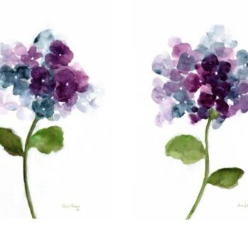 "Floral with Hydrang…" başlıklı Tablo Janel Bragg tarafından, Orijinal sanat, Suluboya