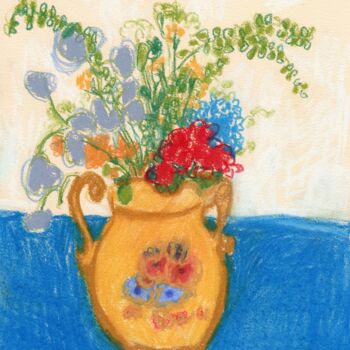 Schilderij getiteld "Broken Heart Bouquet" door Janel Bragg, Origineel Kunstwerk, Pastel