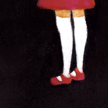 Peinture intitulée "Girl in White Knee…" par Janel Bragg, Œuvre d'art originale, Aquarelle