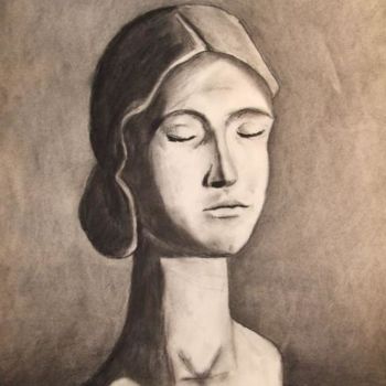 Painting titled "female head" by Janel Bragg, Original Artwork