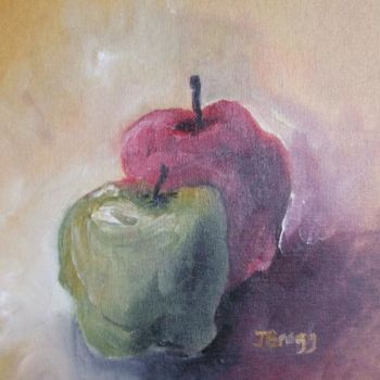 Painting titled "Red Apple Green App…" by Janel Bragg, Original Artwork