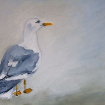 Painting titled "Seagull from Port T…" by Janel Bragg, Original Artwork, Oil