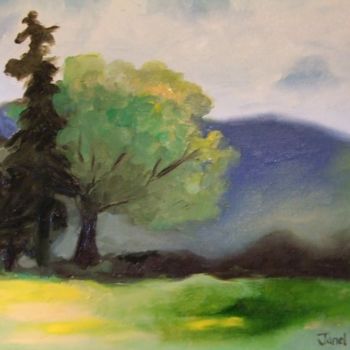 Painting titled "Cascade Foothills II" by Janel Bragg, Original Artwork, Oil