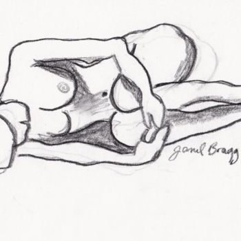 제목이 "Lying Nude"인 미술작품 Janel Bragg로, 원작, 기름