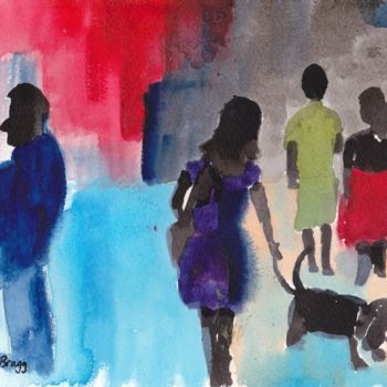 Painting titled "Pedestrians" by Janel Bragg, Original Artwork