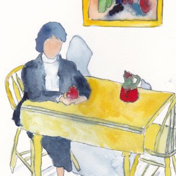 Painting titled "Mother with Teacup" by Janel Bragg, Original Artwork