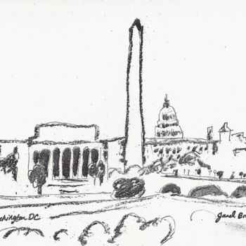 Tekening getiteld "Washington DC Sketch" door Janel Bragg, Origineel Kunstwerk, Anders