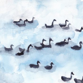 "Wild Geese in Fidal…" başlıklı Tablo Janel Bragg tarafından, Orijinal sanat, Suluboya