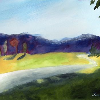 Pittura intitolato "Cascade Foothills i…" da Janel Bragg, Opera d'arte originale, Acquarello