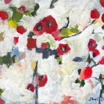 Картина под названием "Rose Hips" - Janel Bragg, Подлинное произведение искусства, Акварель