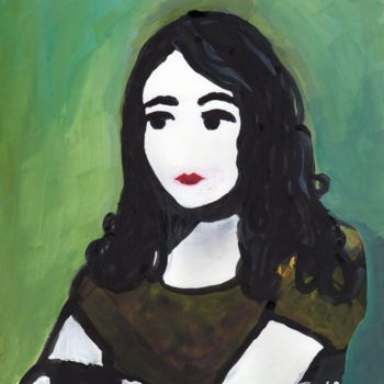 Malerei mit dem Titel "Self Portrait as a…" von Janel Bragg, Original-Kunstwerk, Tinte