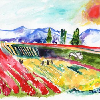 "Skagit Valley Tulip…" başlıklı Tablo Janel Bragg tarafından, Orijinal sanat, Suluboya