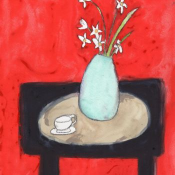 Painting titled "Paperwhites Still L…" by Janel Bragg, Original Artwork, Watercolor