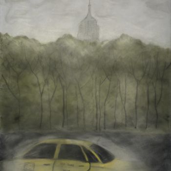 Drawing titled "Fast City" by Janel Bragg, Original Artwork, Pastel