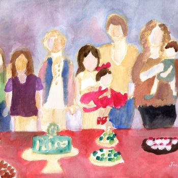 제목이 "The Bragg Family II"인 미술작품 Janel Bragg로, 원작, 수채화