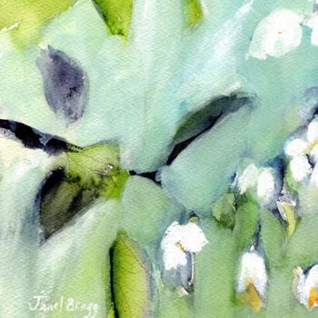 Schilderij getiteld "White Cherry Tree B…" door Janel Bragg, Origineel Kunstwerk, Aquarel