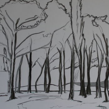 Malarstwo zatytułowany „Trees at the Windmi…” autorstwa Janet Daldy, Oryginalna praca