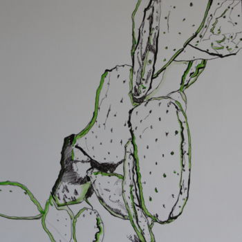 Pintura intitulada "Cactus" por Janet Daldy, Obras de arte originais
