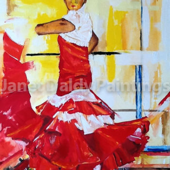 Peinture intitulée "La danseuse de Flam…" par Janet Daldy, Œuvre d'art originale, Huile