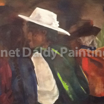Painting titled "Peruvian Ladies" by Janet Daldy, Original Artwork, Oil