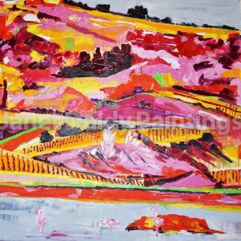 Malarstwo zatytułowany „Paysage Narbonnaise” autorstwa Janet Daldy, Oryginalna praca, Olej