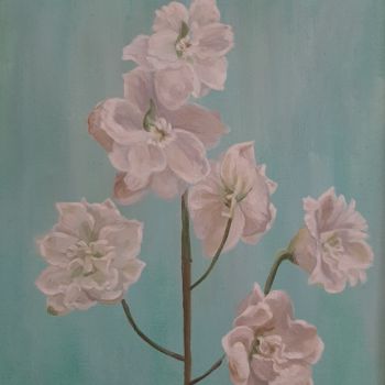 Painting titled "White elegance" by Jani Rossouw, Original Artwork, Oil