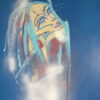 Malerei mit dem Titel "Les Tresses 1" von Janick, Original-Kunstwerk, Acryl Auf Karton montiert