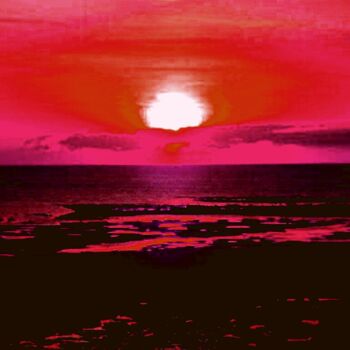 Photography titled "Coucher de soleil r…" by Janie B., Original Artwork, Manipulated Photography