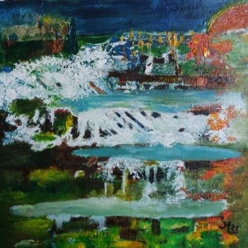 Peinture intitulée "3  lacs" par Janie Marty-Rozet, Œuvre d'art originale, Acrylique