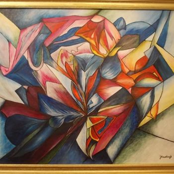 Painting titled "Iris à Camille" by Janina Bouland, Original Artwork