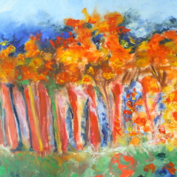 Painting titled "promenade-en-foret-…" by Jeanine Saba, Original Artwork