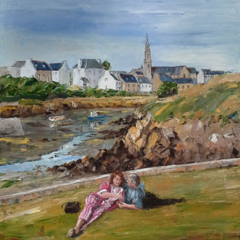 Painting titled "week-end-a-ouessant…" by Janine Le Cann, Original Artwork