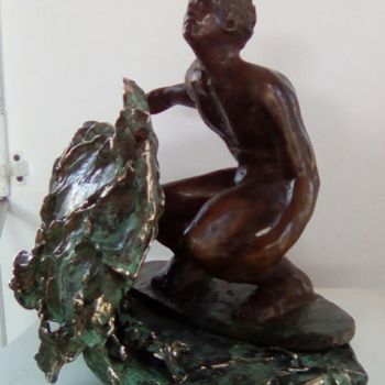 Sculpture intitulée "sur la vague" par Janine Le Cann, Œuvre d'art originale, Bronze