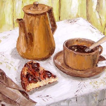 Peinture intitulée "gâteau breton" par Janine Le Cann, Œuvre d'art originale