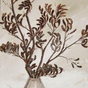 Pintura titulada "fleurs de lin" por Janine Le Cann, Obra de arte original