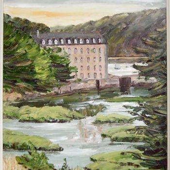 Painting titled "moulin mer logonna" by Janine Le Cann, Original Artwork