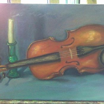 Peinture intitulée "violon" par Janine Skayem, Œuvre d'art originale